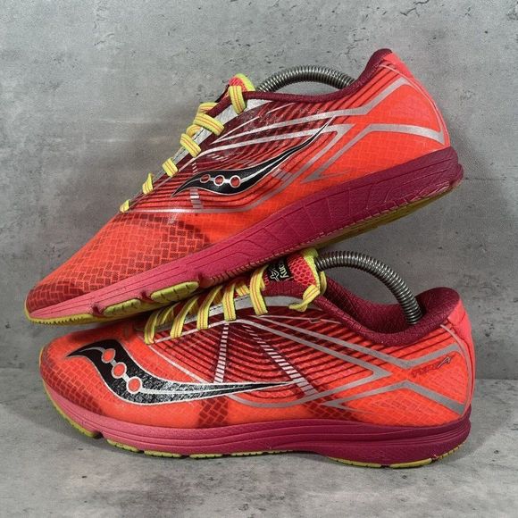Saucony Type A9‎ Womens 10 Road Racing Citron Orange Red Running Shoes S19028-1 - Picture 6 of 9